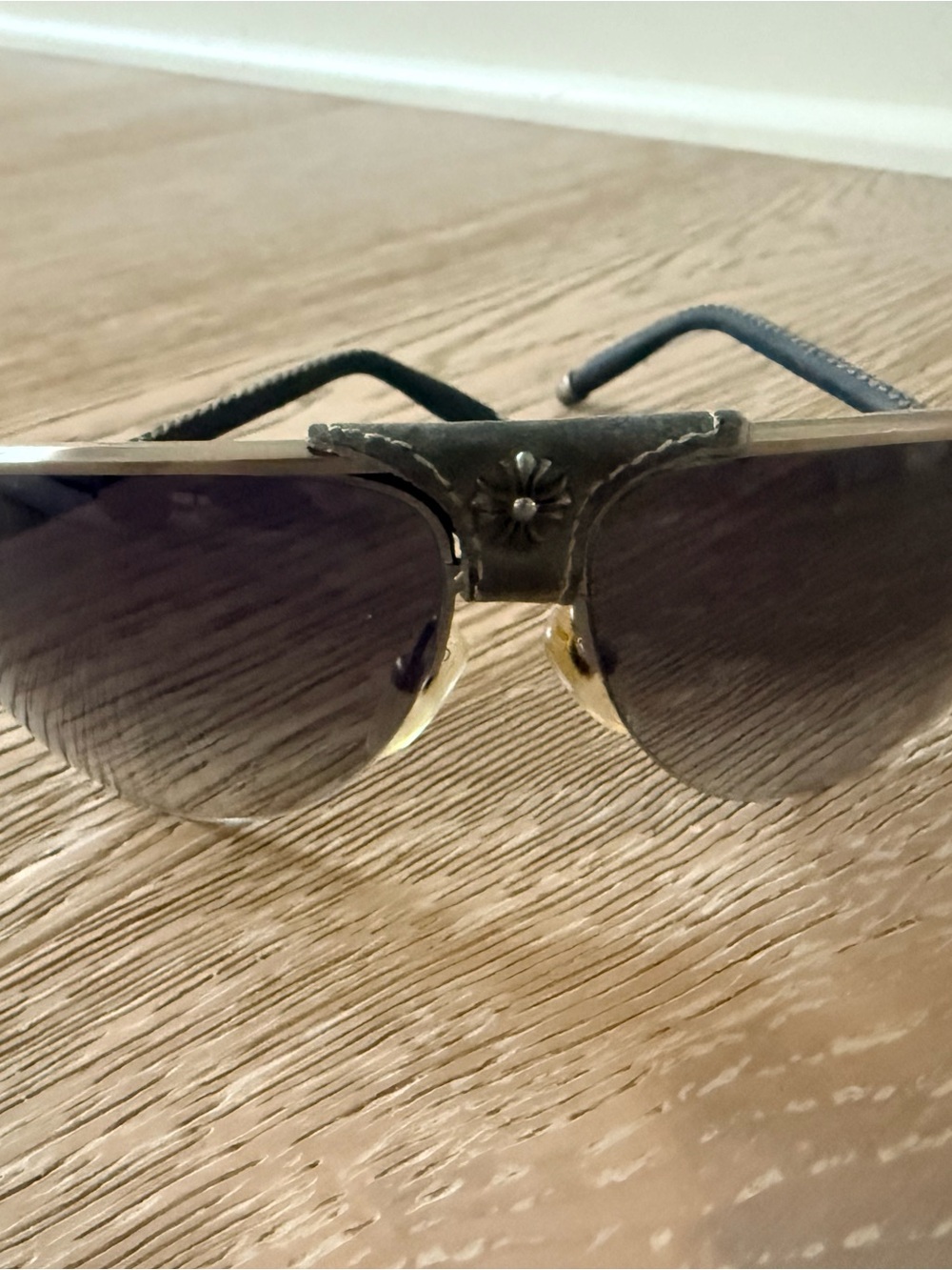 Chrome Hearts Gray Balls Aviator Sunglasses